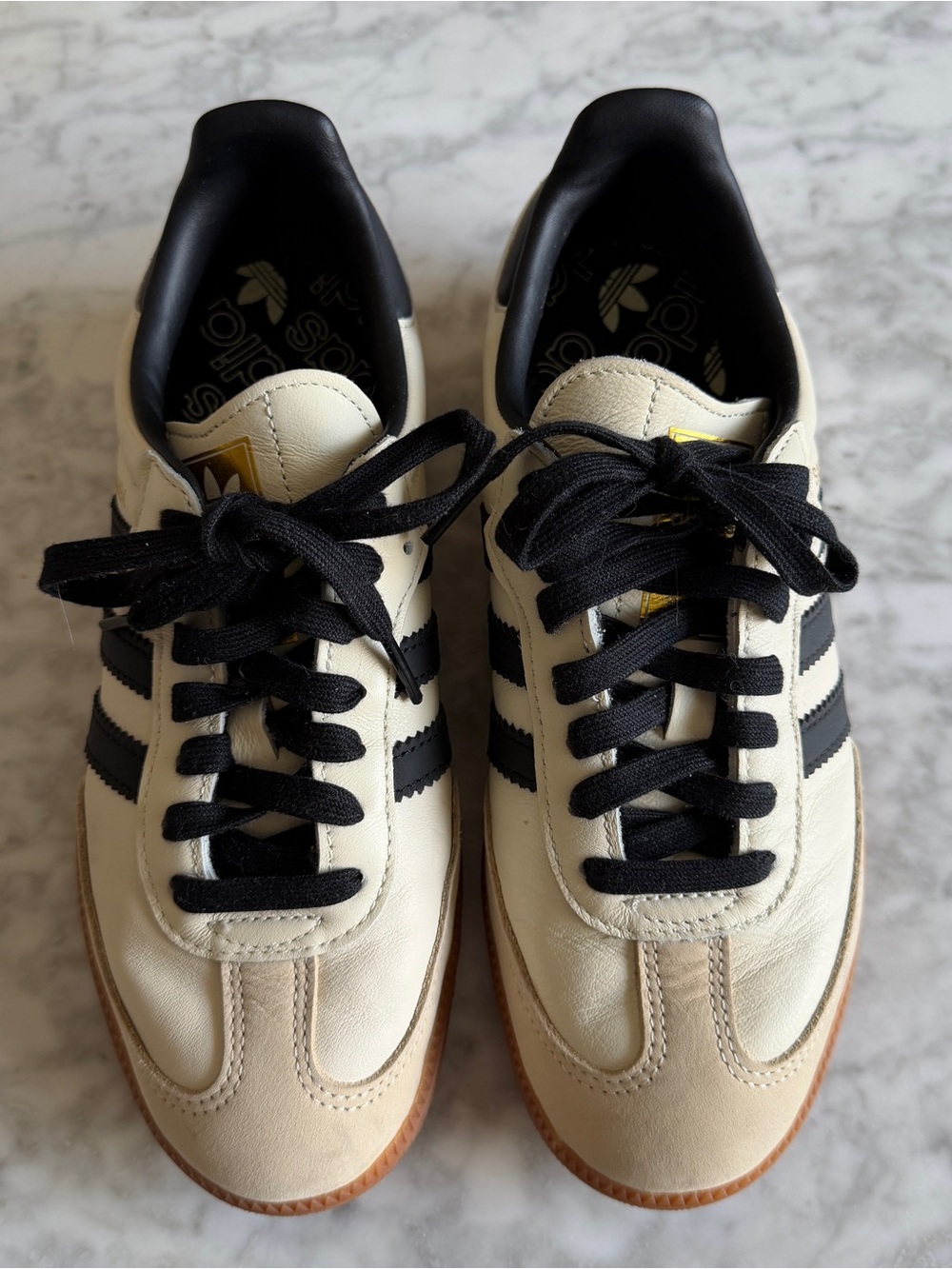 Women’s Adidas OG Samba - Cream White / Core Black / Sand Strata. Size 7
